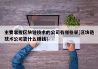 主要掌握区块链技术的公司有哪些呢[区块链技术公司靠什么赚钱]