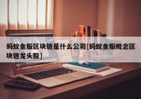 蚂蚁金服区块链是什么公司[蚂蚁金服概念区块链龙头股]