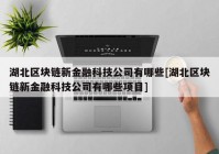 湖北区块链新金融科技公司有哪些[湖北区块链新金融科技公司有哪些项目]